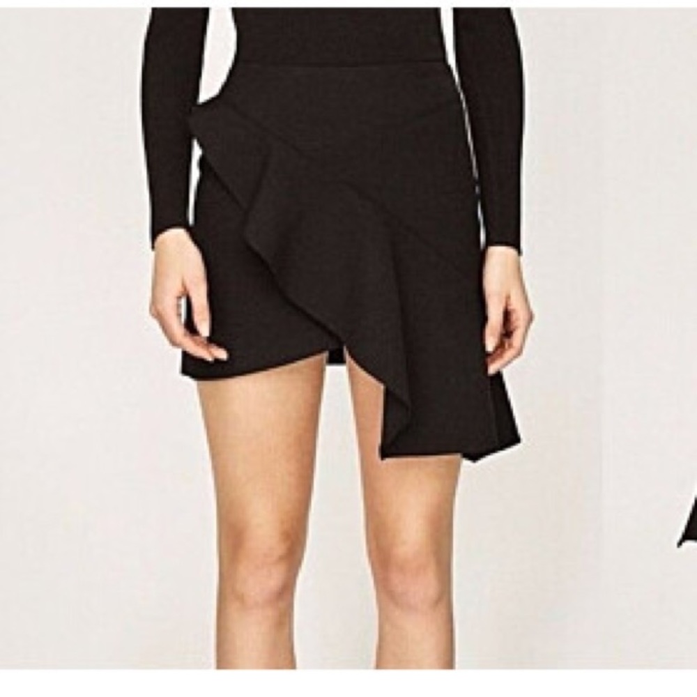 11- ZARA brand new black skirt with ride train size xs